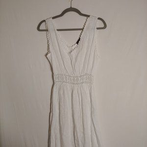 Terzo Millennio sleeveless white crochet linen maxi dress made in Italy large